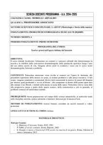Problemi di storiografia musicale M