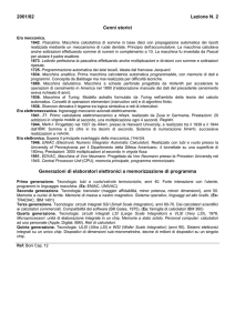 2001/02 Lezione N. 2 Cenni storici Generazioni di elaboratori