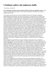 L`italiano aulico che indorava Saffo
