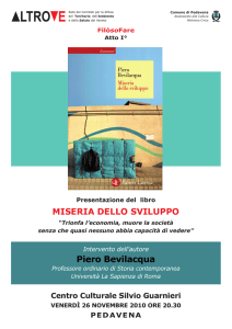 MISERIA DELLO SVILUPPO Piero Bevilacqua