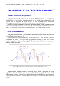 TRASMISSIONE DEL CALORE PER IRRAGGIAMENTO