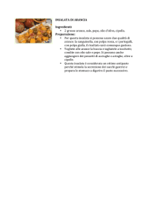 INSALATA DI ARANCIA Ingredienti: • 2 grosse arance, sale, pepe