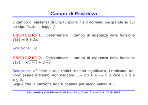 Campo di Esistenza - Dipartimento di Matematica