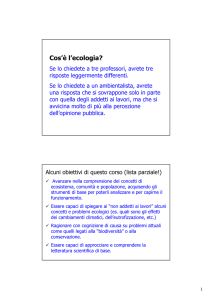 Cos`è l`ecologia?