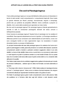 Che cos`è la Psicologia Ingenua