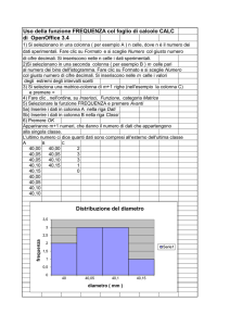 Uso della funzione FREQUENZA col foglio di calcolo CALC di