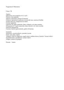 Programma di Matematica Classe 1°H Algebra Operazioni e loro