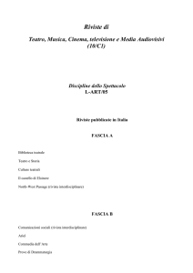 Classificazione delle riviste di L-ART/05 (Discipline dello Spettacolo
