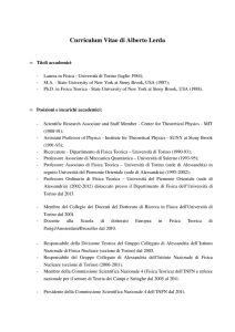 Curriculum Vitae di Alberto Lerda