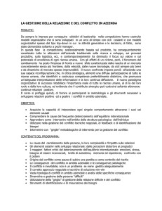 LA GESTIONE DELLA RELAZIONE E DEL CONFLITTO IN AZIENDA