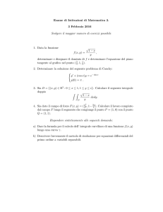 Esame di Istituzioni di Matematica 2. 3 Febbraio 2016 Svolgere il