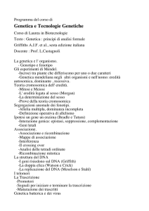 Genetica di base e Tecnologie genetiche