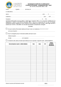 Autocertificazione da presentare ad Enti diversi da Università Cattolica