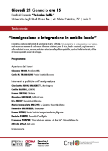 Immigrazione e integrazione in ambito locale