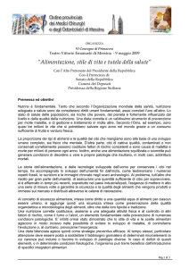 “Alimentazione, stile di vita e tutela della salute” - OMCeO-ME