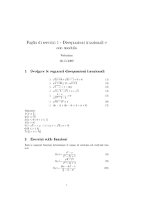 Foglio di esercizi 1 - Disequazioni irrazionali e con modulo