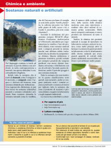 Sostanze naturali e artificiali Chimica e ambiente