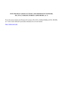 NOTE PER RILEVAZIONE STATISTICA DEI PERMESSI DI