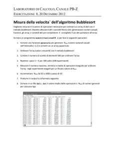 Misura della velocita` dell`algoritmo Bubblesort