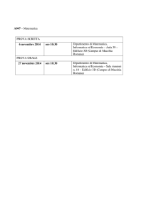A047 – Matematica PROVA SCRITTA 6 novembre 2014 ore 10:30