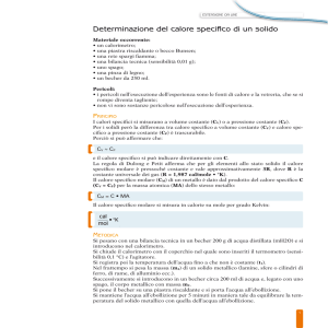 Determinazione del calore specifico di un solido