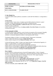 L`Alto Medio Evo L`età cortese L`età comunale in Italia