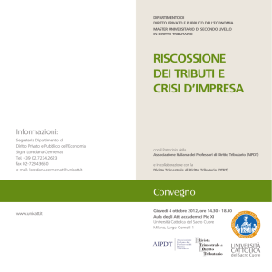 riscossione dei tributi e crisi d`impresa