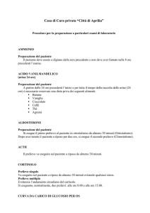 procedure alla preparazione di particolari esami di laboratorio