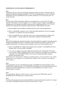 esercizi di probabilita - Università degli Studi di Roma "Tor Vergata"