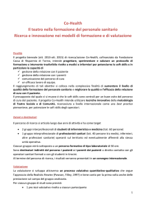 Co-Health Il teatro nella formazione del personale sanitario Ricerca