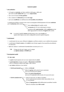 Società di capitali * Atto costitutivo > è di regola un contratto, ma l
