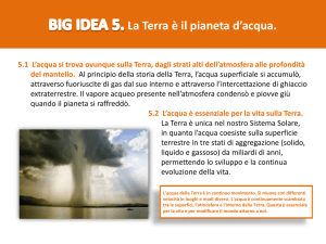 BIG IDEA 5. La Terra è il pianeta d`acqua.