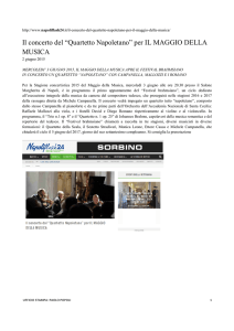 Il concerto del “Quartetto Napoletano” per IL MAGGIO DELLA MUSICA
