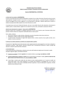 Modulo di matematica - indicazioni operative