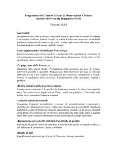 Programma del Corso di Metodi di Osservazione e Misura (modulo