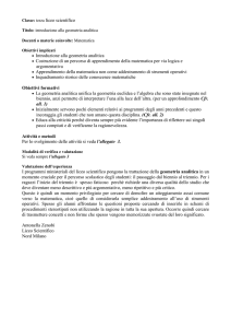 Classe: terza liceo scientifico • Introduzione alla geometria analitica