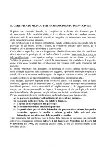 IL CERTIFICATO MEDICO PER RICONOSCIMENTO DI INV. CIVILE