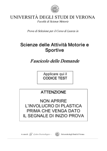 Domande - Università degli Studi di Verona