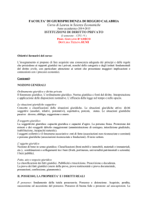 ISTITUZIONI DI DIRITTO PRIVATO