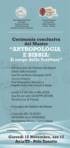 Cerimonia conclusiva del master “Antropologia e Bibbia”