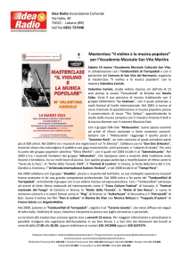Masterclass “Il violino e la musica popolare” per l