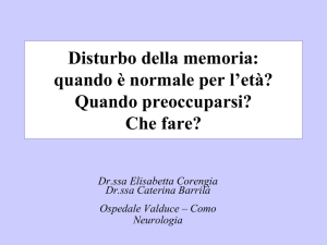 Disturbo della memoria - associazione la filanda cornaredo