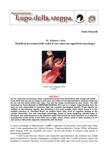Paolo Manzelli 41. Scienza e Arte Modelli di percezione della realtà