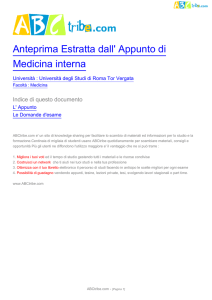 Anteprima Estratta dall` Appunto di Medicina interna