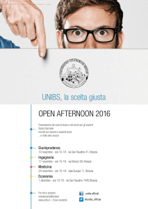 OPEN AFTERNOON 2016 UNIBS, la scelta giusta