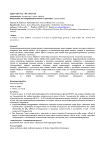 Igiene (6 CFU) – IV semestre - Dipartimento di Scienze del Farmaco