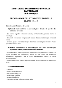 programma di latino svolto dalle classi ia – c
