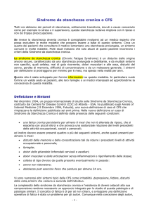 Sindrome da stanchezza cronica o CFS