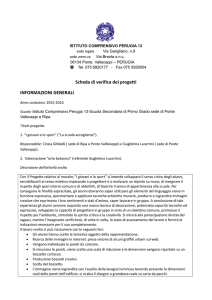 Scheda di verifica dei progetti INFORMAZIONI GENERALI