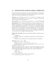 31 MONOTONIA E SEGNO DELLA DERIVATA